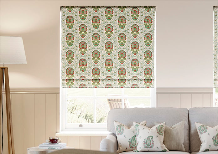 Petal & Block Lotus Blossom, Neem - Twist&Fit Roman Blind - Image 3